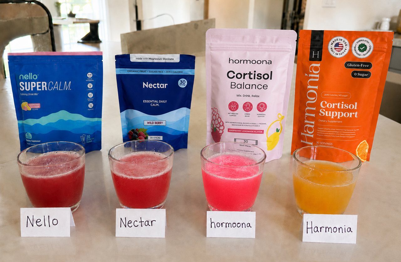 Four cortisol drinks compared side by side